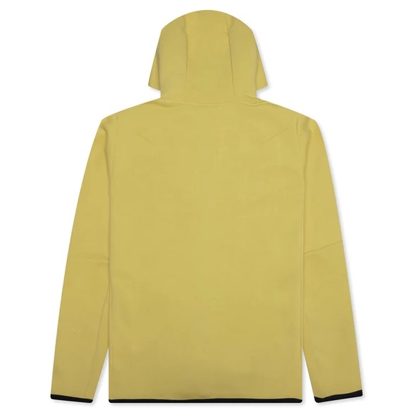 Nike Sportswear Tech Fleece Full Zip Hoodie Saturn Gold Black CU4489-700 Mens - Picture 2 of 14